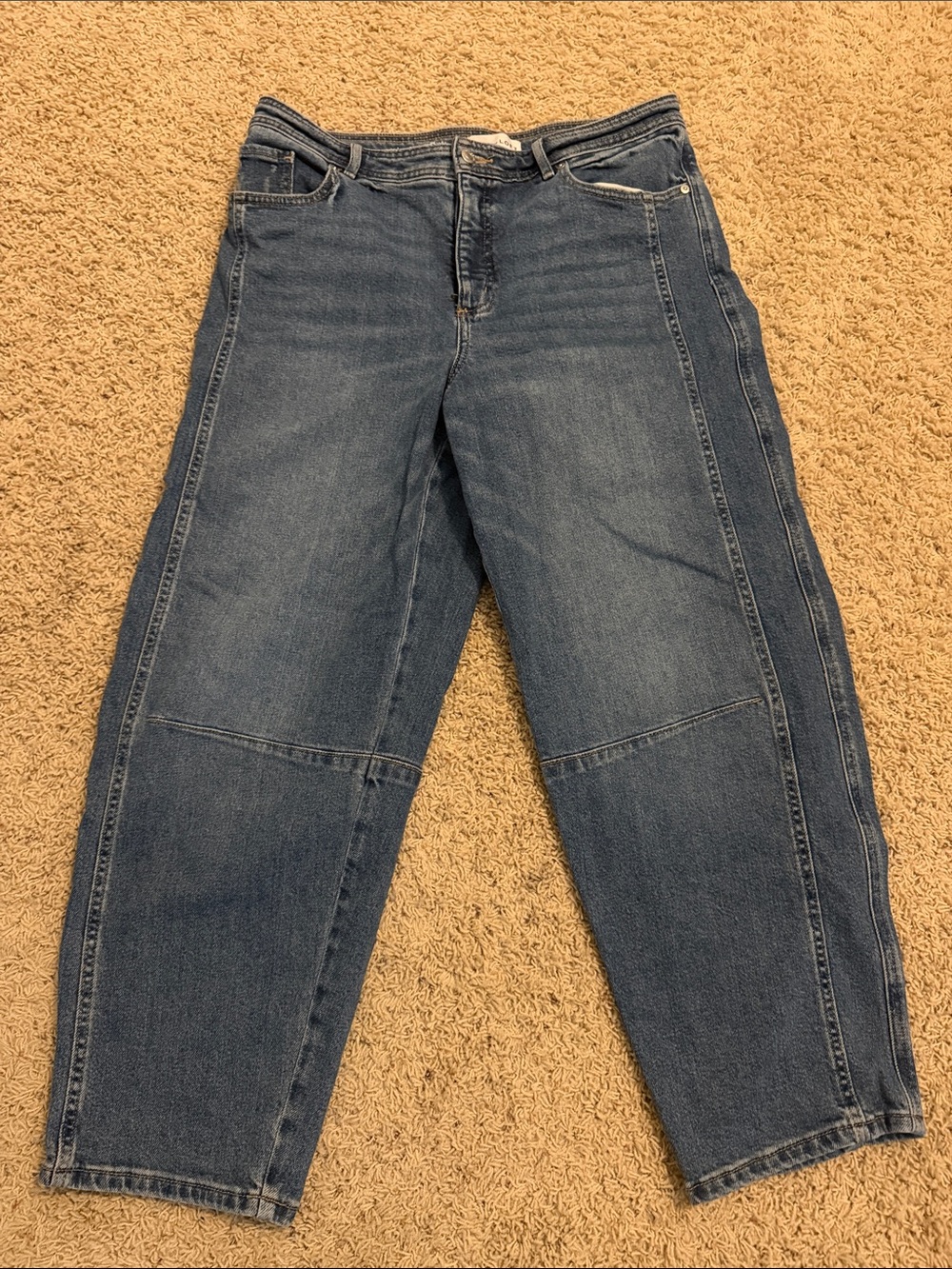LOFT Women's Denim Barrel Jeans - Medium Blue